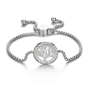 Tree of life bracelet good quality, corn chain tree of life round pendant bracelet jewelry