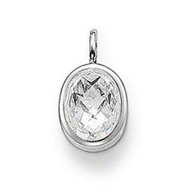 Oval shape crystal stone silver fashion men's eagle pendant