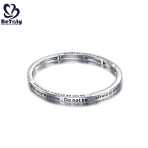 Good quality stainless steel engraved black letter bracelet