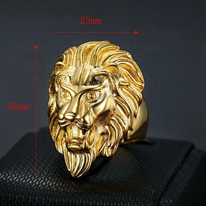 Cheap neat for unisex cool stainless steel lion gold ring