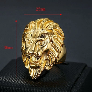 Cheap neat for unisex cool stainless steel lion gold ring