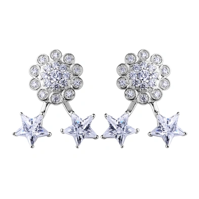 Pentagram star design cz flower tragus piercing jewelry earring