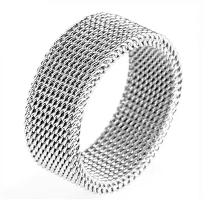Fashion popular tat braided 316l surgical stainless steel ring