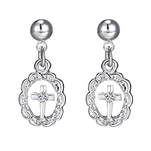 Fine 4 Pieces Big Costume Alloy Stainless Steel Cross Jewelry Set