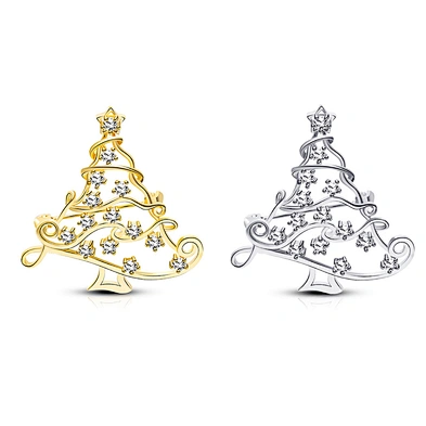 Wholesale double color euro-american christmas tree fashion brooch dress for the party and dinner