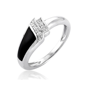 Wholesale black stone elegant men's silver ring design
