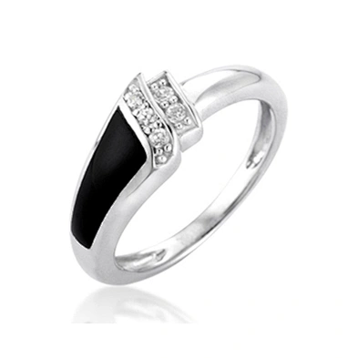 Wholesale black stone elegant men's silver ring design