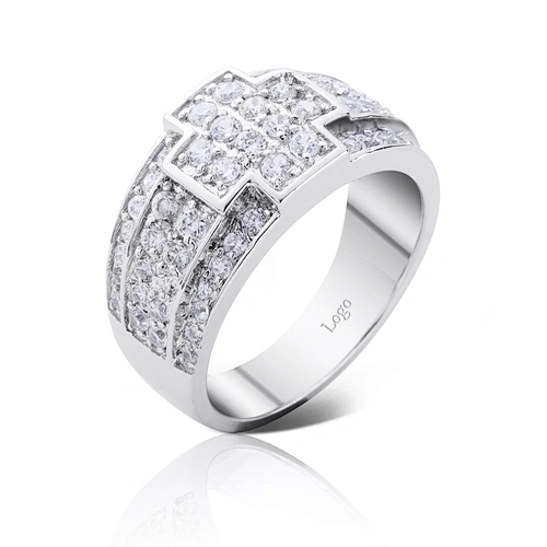 Fine quality cubic zirconia stock bulk cross silver rings