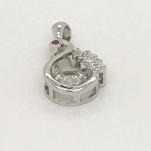 Wholesale Sterling Silver Cage Dancing Bird Charm Crane Diamond Pendants, Stone Jewelry Necklace Bird Pendant