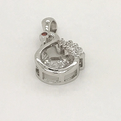 Wholesale Sterling Silver Cage Dancing Bird Charm Crane Diamond Pendants, Stone Jewelry Necklace Bird Pendant