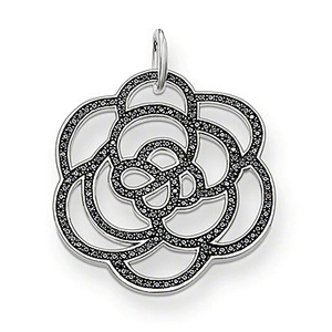Rose gold plated flower design silver jewelry necklace