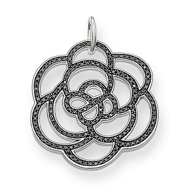 Rose gold plated flower design silver jewelry necklace