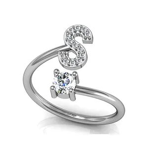 925 sterling silver alphabet s letter ring with jewelry design