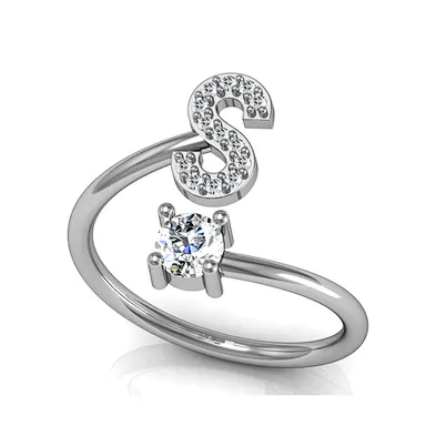 925 sterling silver alphabet s letter ring with jewelry design