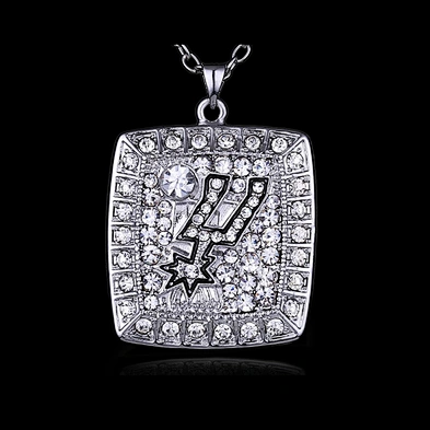 Gold plated design silver american football necklace