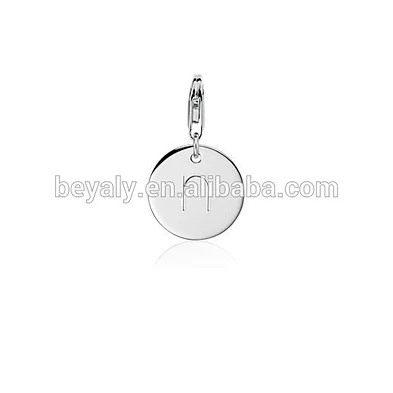 Custom silver round fashion letter n pendant jewelry