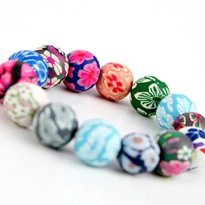 Cheap popular colorful polymer clay beads girls bracelet