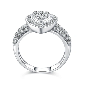 925 Sterling Silver Heart Shaped Zircon Ring Designs For Girls