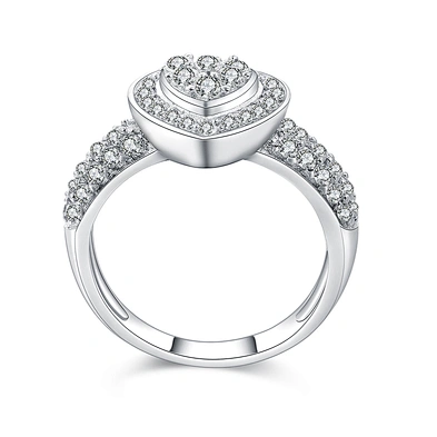 925 Sterling Silver Heart Shaped Zircon Ring Designs For Girls