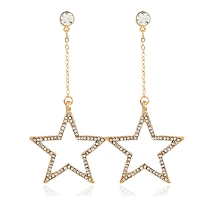 Luxurious star blue cz solid 925 silver earring jewelry