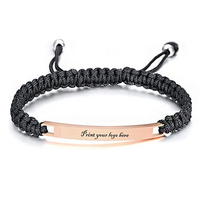 Fashion engraved wholesale adjustable leather cord bracelet