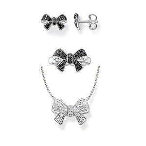 Fairy black bowknot design bridal fashion jewellery sets