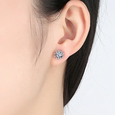 AAA cz crown shape dubai gold stud earrings
