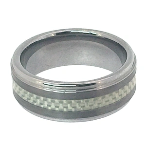 Fashion stainless steel men black silicon wedding band ring