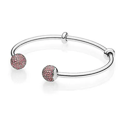 Fashion silver chain artificial diamond ball bracelet