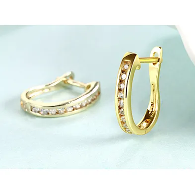 Arabic gold plated zircon ring type earring design