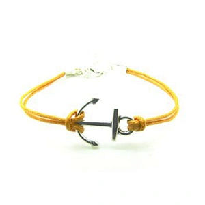 Custom simple black bracelet with anchor