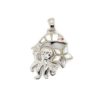 Beautiful Silver Graceful Shell Dolphin Octopus Starfish Marine Animal Charm Pendant