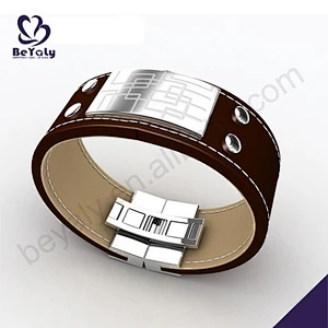 Vintage style men cool red leather bracelet wholesale