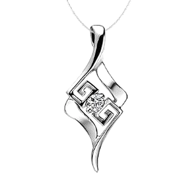 Fashion women shiny cz flower infinity necklace silver