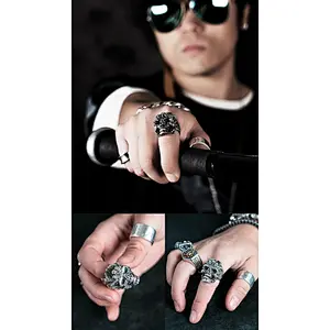 Ded Eye Punk Skull Ring For Man Stainless Snd Silver Also, Skull Head Silver Ring