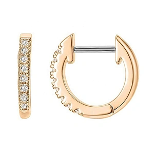 Silver accessories 14K gold plated crystal quartz cuff earrings huggie stud