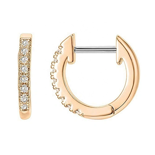 Silver accessories 14K gold plated crystal quartz cuff earrings huggie stud