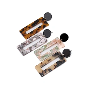 Western oxidised ear plug marble earring jewelry