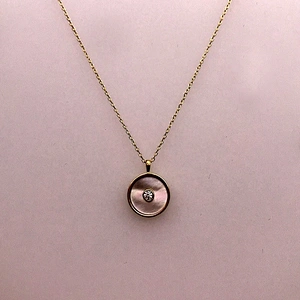 Wholesale Gold Plated Round Shape Silver 925 Jewelry Disc Necklace