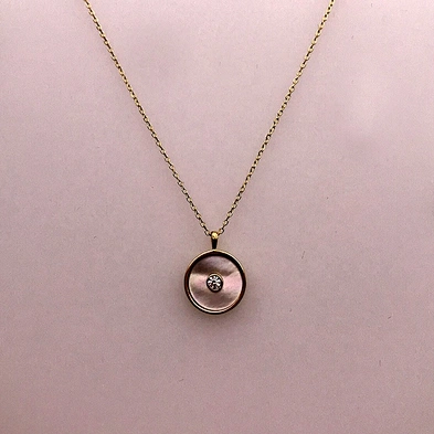 Wholesale Gold Plated Round Shape Silver 925 Jewelry Disc Necklace