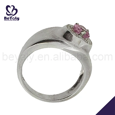 Anniversary pink heart stone 8k diamond engagement ring