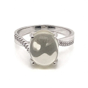 Sterling Silver Rhodium Plated Stone Rings, Semi Precious Stone Rings Women