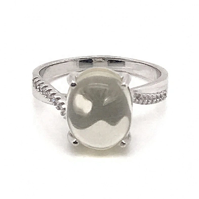 Sterling Silver Rhodium Plated Stone Rings, Semi Precious Stone Rings Women