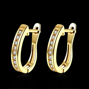Arabic gold plated zircon ring type earring design