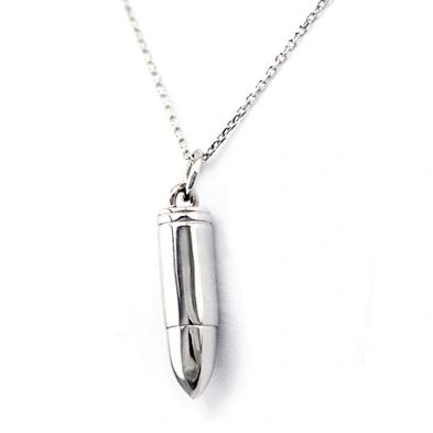 Cheap shiny silver bullet necklace