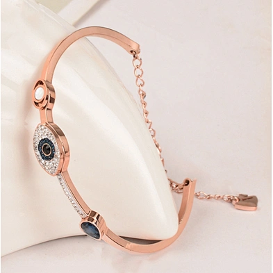 Natural stone blue eye bracelet 18k, stainless steel cord bracelet