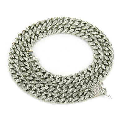 Hiphop Rapper Large Cubic Zirconia Iced Cuban Dripping Initial Necklace