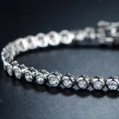 Beauty girls aaa cz silver bracelets souvenir for party