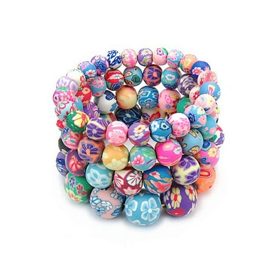 Cheap popular colorful polymer clay beads girls bracelet