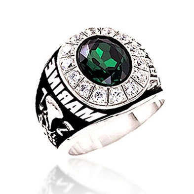 Clarity beauty cz setting 925 sterling silver military army ring